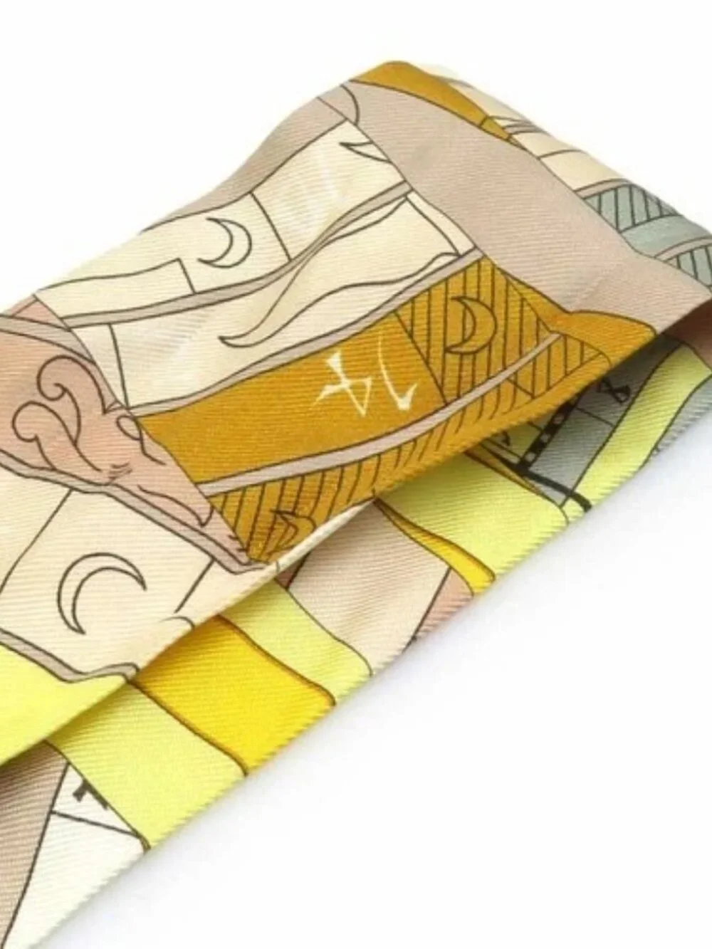 Auth HERMES Twilly Ribbon Scarf Yellow Silk - r11104a - Picture 6 of 10